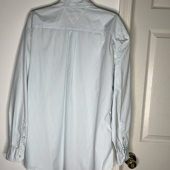 TOMMY HILFIGER Men's Light Blue Striped Shirt XL - Picture 5 of 9